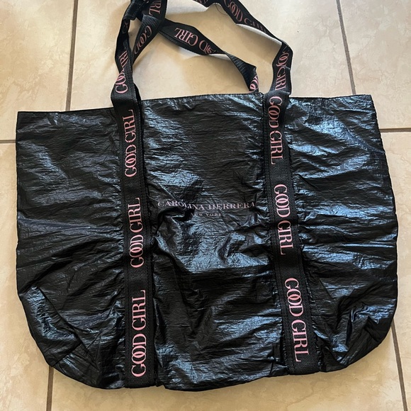 Carolina Herrera Good Girl Nylon Black and Pink Tote Bag - Picture 4 of 9